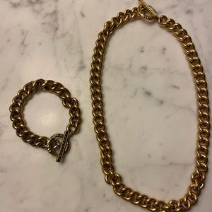 Kendra Scott gold chain necklace and bracelet set